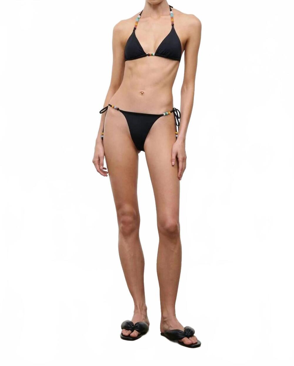NEW STAUD sisley side tie bikini bottom in black